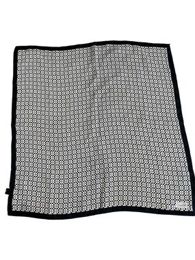Coach Signature Logo Silk Scarf Black White Square Scarf Bandana 21x21 New